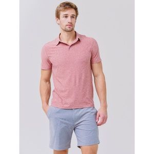 Vuori Strato Tech Polo Short Sleeve Shirt in Redwood Heather